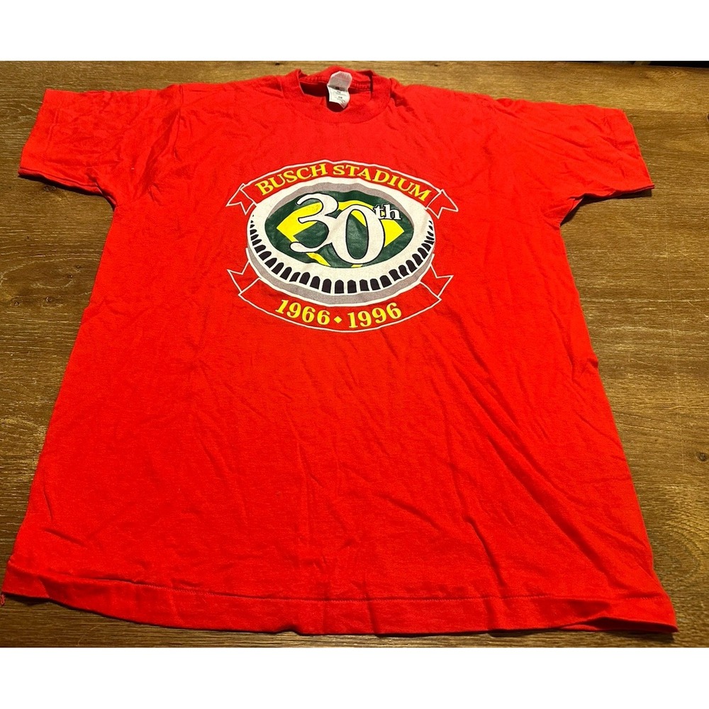 Vtg St Louis Cardinals Busch Stadium Tshirt Anniversary Single Stitch Size XL